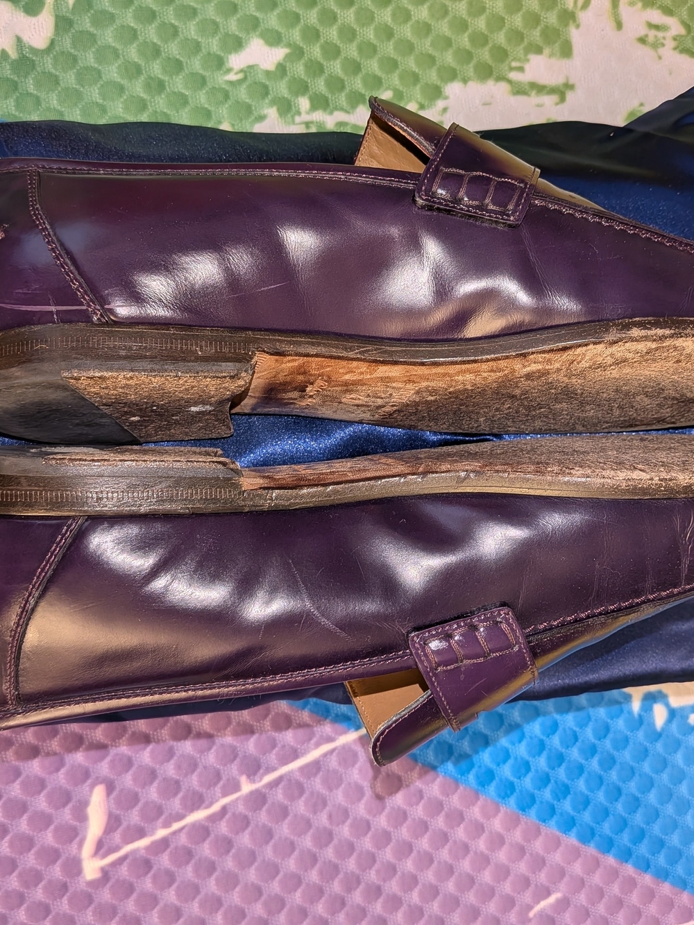Jimmy Choo men's Purple Leather Penny Loafers EU SIZE 43 - Picture 6 of 10
